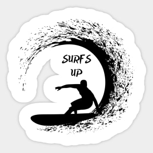 Surfs Up - classic tee design for the discerning surfer Sticker